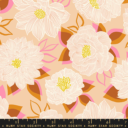 Favorite Flowers Blooming Florals in Creme Brulee RS5143 12 - Ruby Star Society Sold by the Half Yard